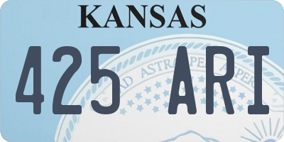 KS license plate 425ARI