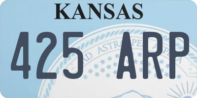 KS license plate 425ARP