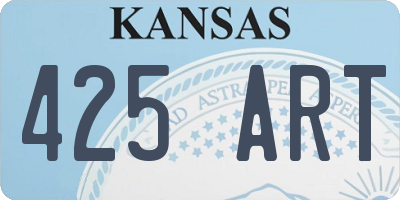 KS license plate 425ART