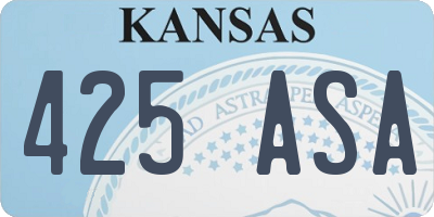 KS license plate 425ASA
