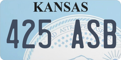 KS license plate 425ASB