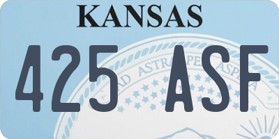 KS license plate 425ASF