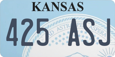 KS license plate 425ASJ