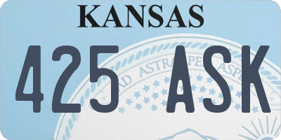 KS license plate 425ASK