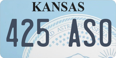KS license plate 425ASO