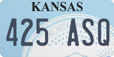 KS license plate 425ASQ