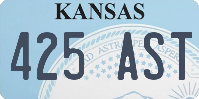 KS license plate 425AST
