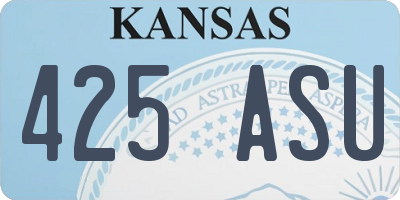 KS license plate 425ASU