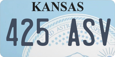 KS license plate 425ASV