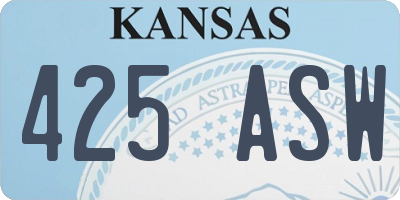 KS license plate 425ASW