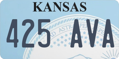 KS license plate 425AVA