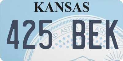 KS license plate 425BEK