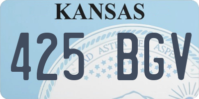 KS license plate 425BGV
