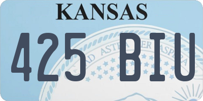 KS license plate 425BIU