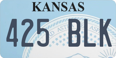 KS license plate 425BLK