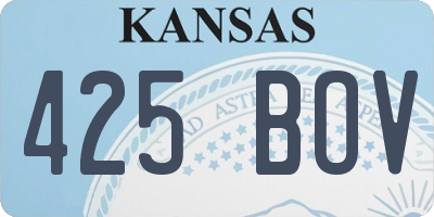 KS license plate 425BOV