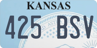 KS license plate 425BSV