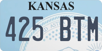 KS license plate 425BTM