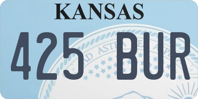 KS license plate 425BUR