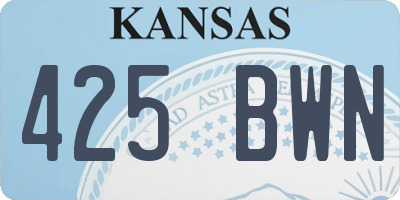 KS license plate 425BWN