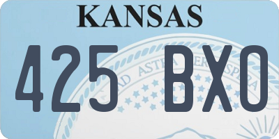 KS license plate 425BXO