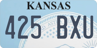 KS license plate 425BXU