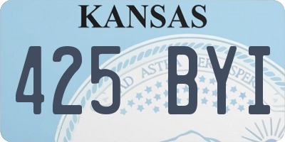 KS license plate 425BYI