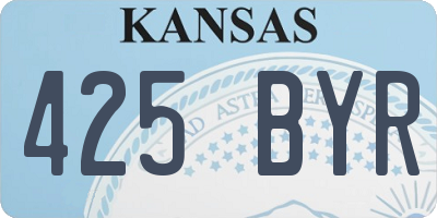 KS license plate 425BYR