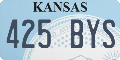 KS license plate 425BYS