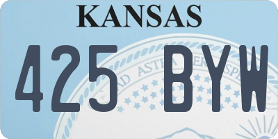 KS license plate 425BYW