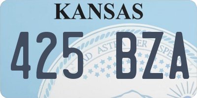 KS license plate 425BZA