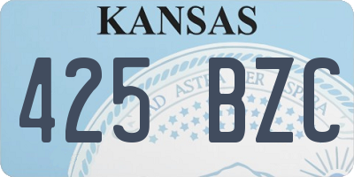 KS license plate 425BZC