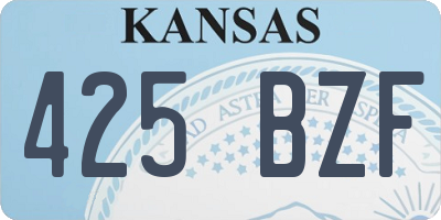 KS license plate 425BZF