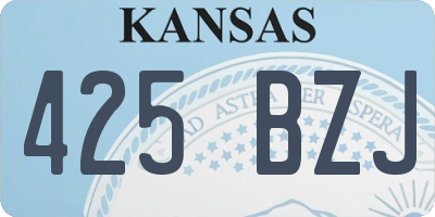 KS license plate 425BZJ