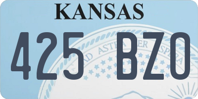 KS license plate 425BZO