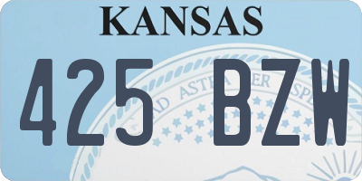 KS license plate 425BZW