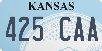 KS license plate 425CAA
