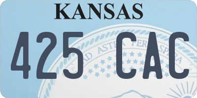 KS license plate 425CAC