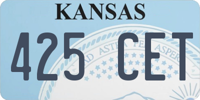 KS license plate 425CET