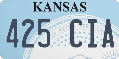 KS license plate 425CIA