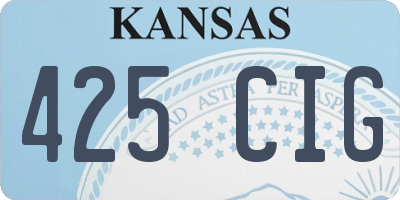 KS license plate 425CIG