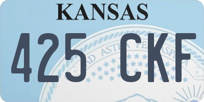 KS license plate 425CKF
