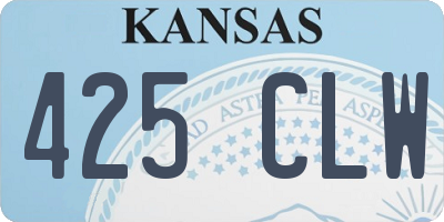KS license plate 425CLW