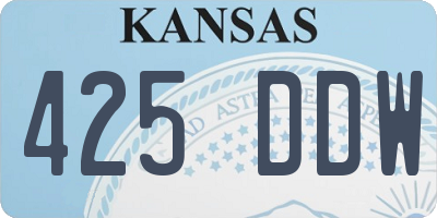 KS license plate 425DDW