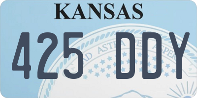KS license plate 425DDY