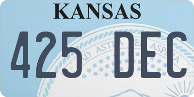 KS license plate 425DEC