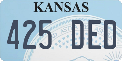 KS license plate 425DED