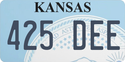 KS license plate 425DEE