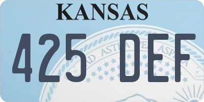 KS license plate 425DEF