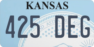 KS license plate 425DEG